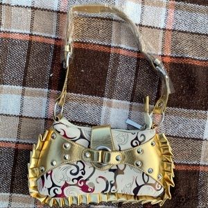 Y2K Tribal Gold lining mini fashion purse
